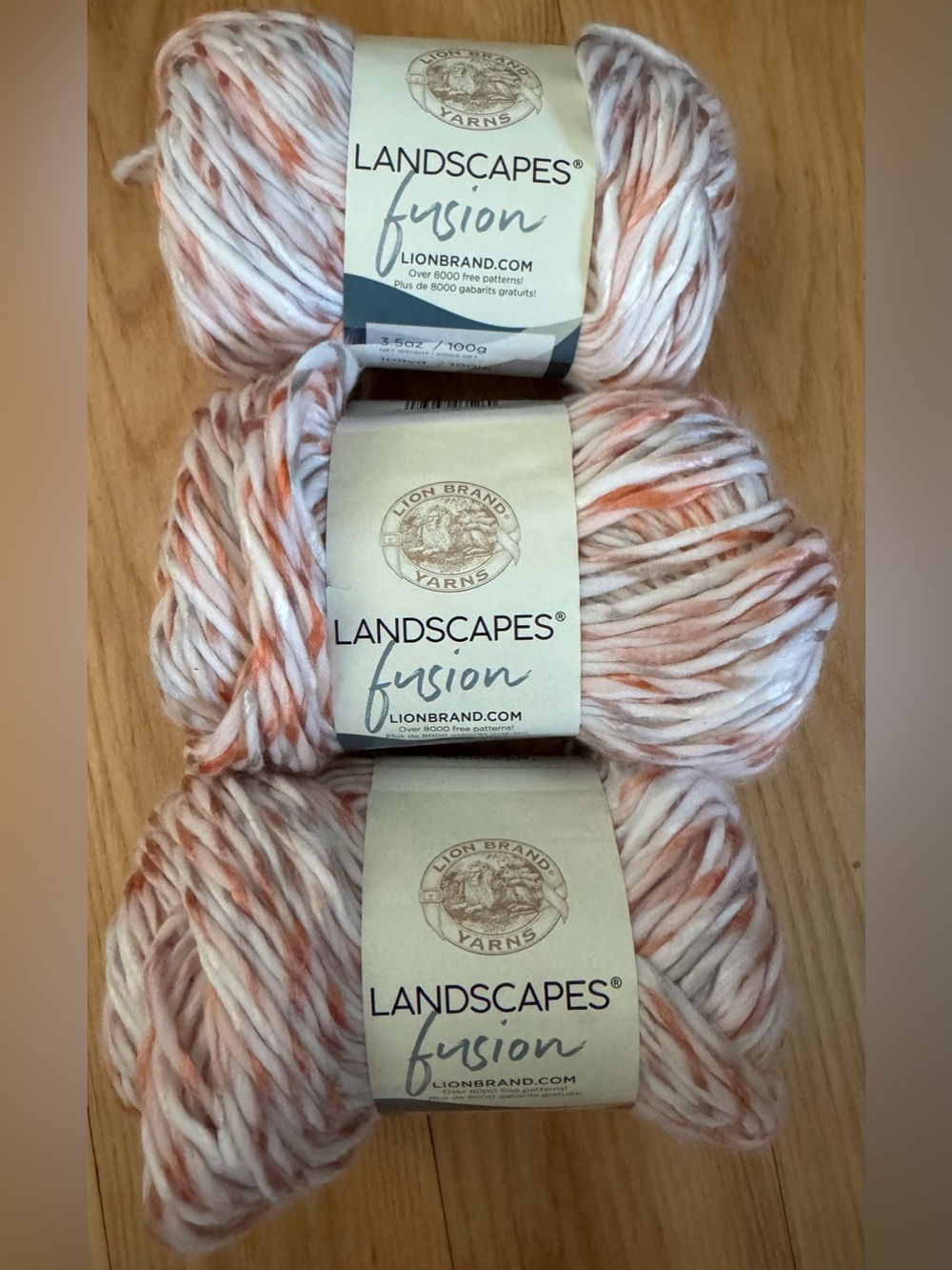 Lion Brand Landscapes Fusion Flushing Meadows Yarn 3 Skeins Discontinued NWT